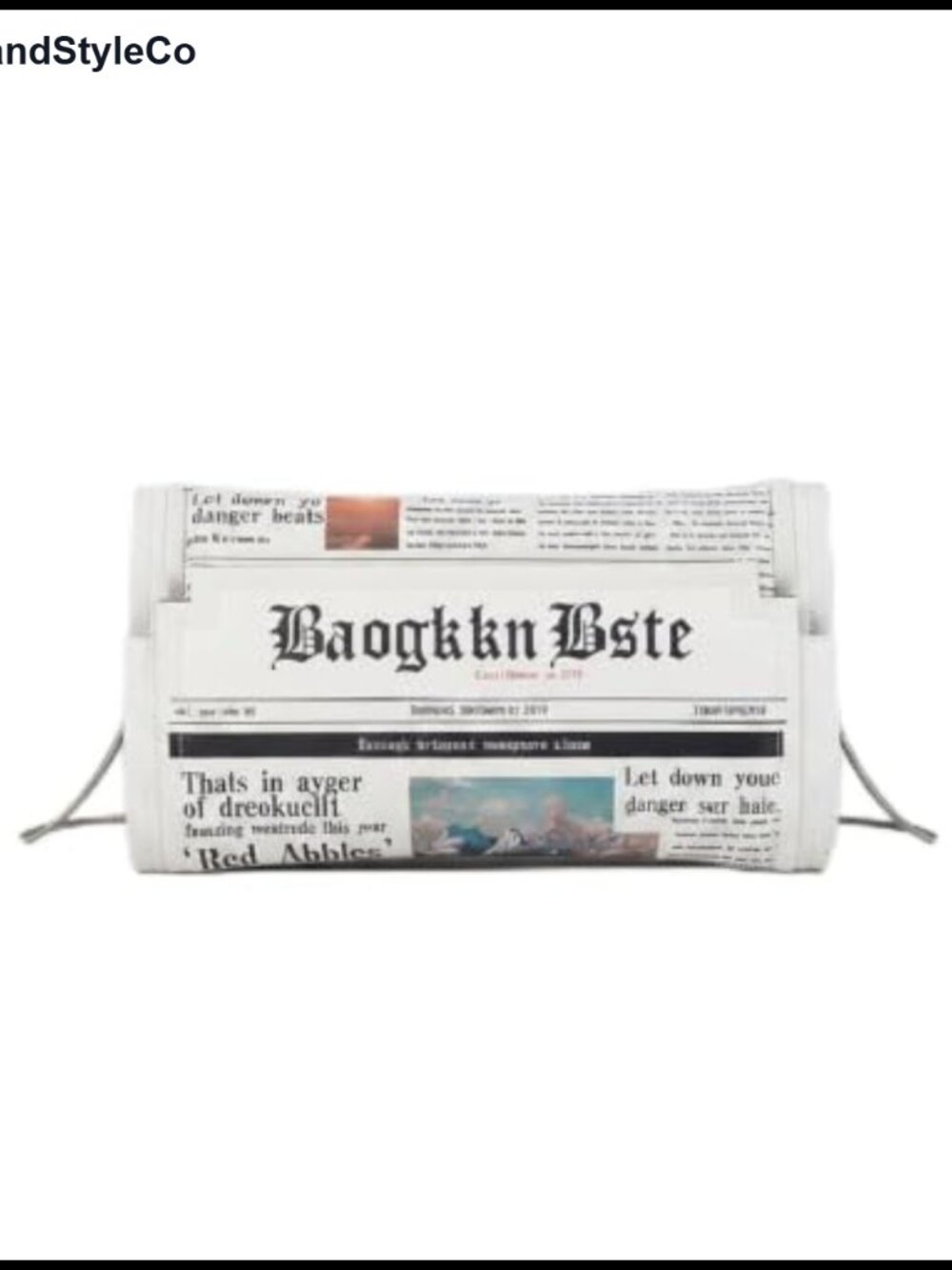 Newspaper Envelope Clutch, Faux Leather Shoulder Handbag